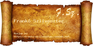 Frankó Szilveszter névjegykártya
