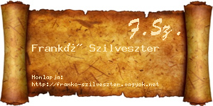 Frankó Szilveszter névjegykártya